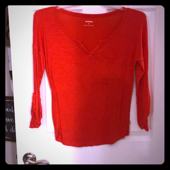 Casual 3/4th length coral top - Picture 1 of 4